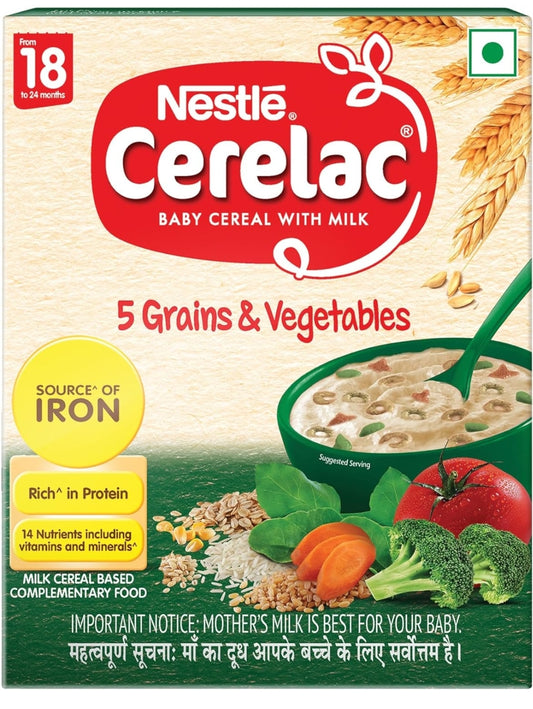 Cerelac 5 Grains & Vegetables +18m